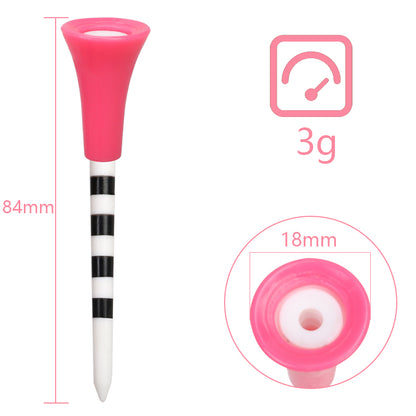 Rubber Big Cup Golf Tees Mixed Color with Stripes 3-1/4" 20 Pack