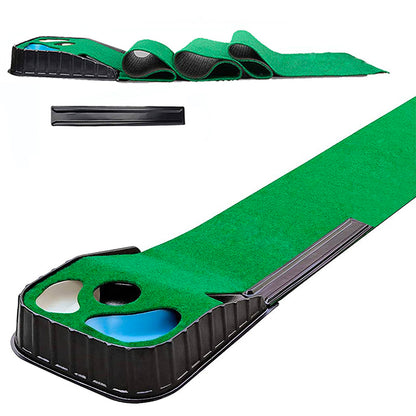 Golf Putting Mat with Bunker and Water Hazard Hole
