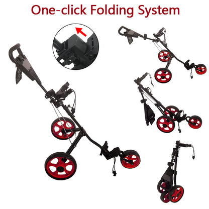 Golf Push Cart 3 Wheel Trolley