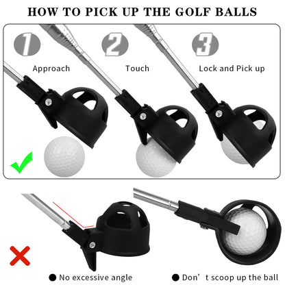 Stainless steel Telescopic Extendable Golf Ball Retriever