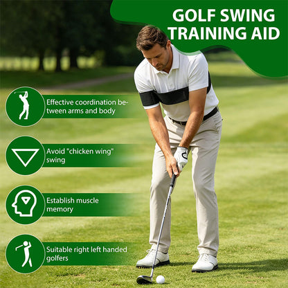 Golf Swing Training Aid Arm Band - Elastic Posture Correction Strap for Swing Consistency & Tempo