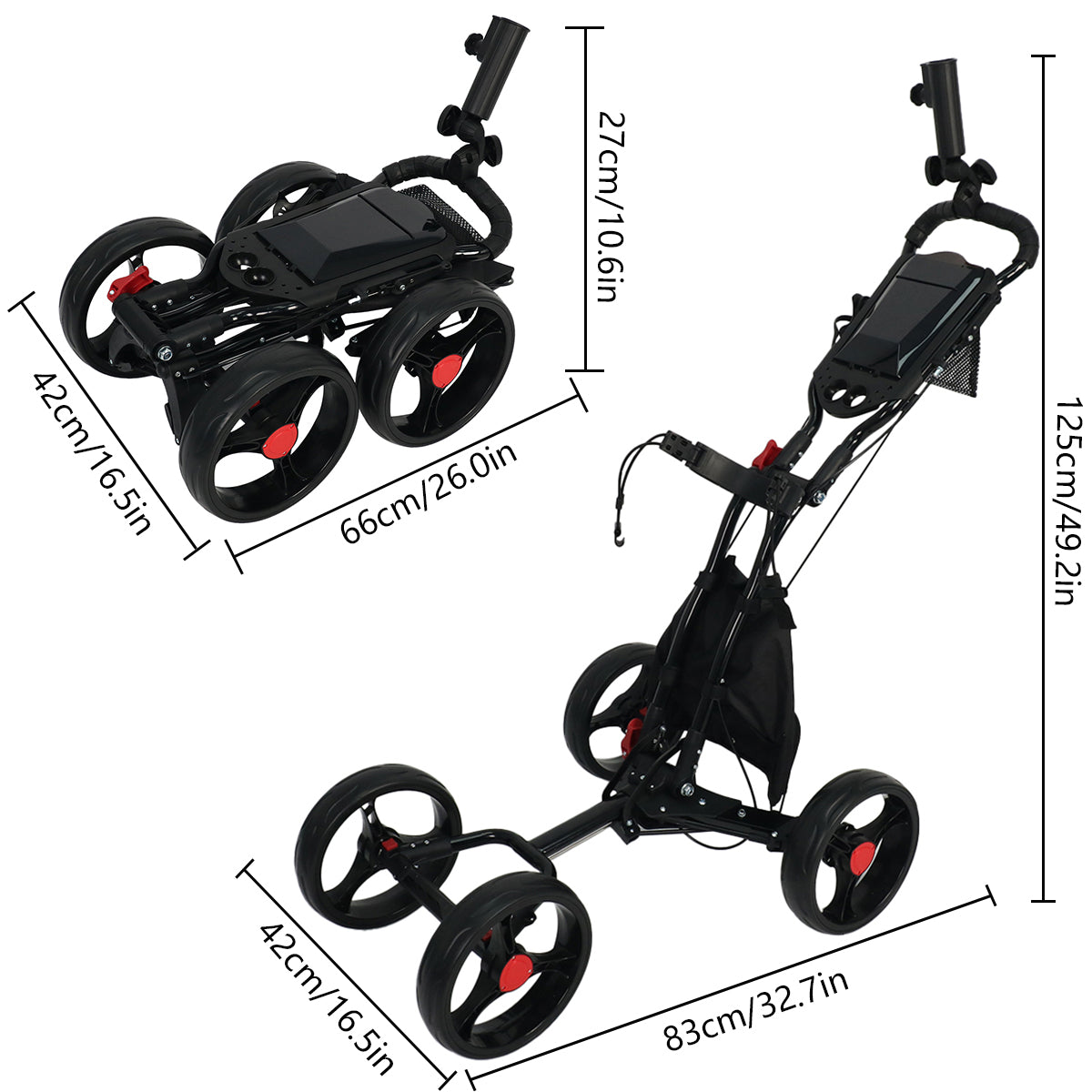 Golf Push Cart 4 Wheel X003