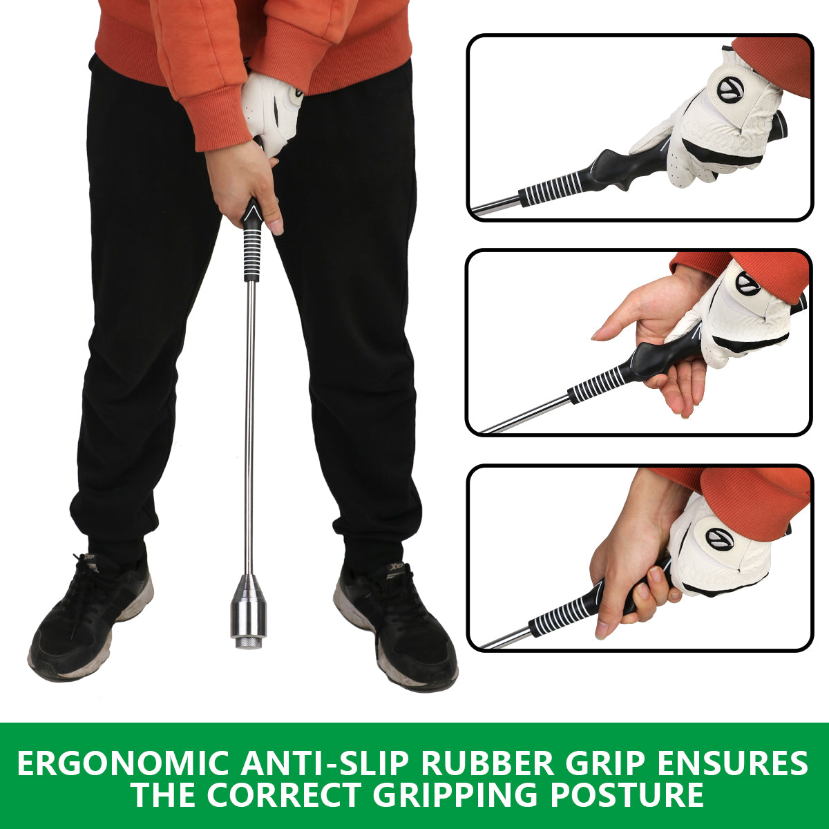 Golf Swing Trainer Aid with Weighted Iron Head
