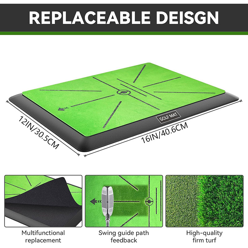 Replaceable Velvet Golf Hitting Mat for Home Training-Versatile Golf Swing Mat