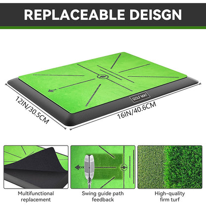 Replaceable Velvet Golf Hitting Mat for Home Training-Versatile Golf Swing Mat