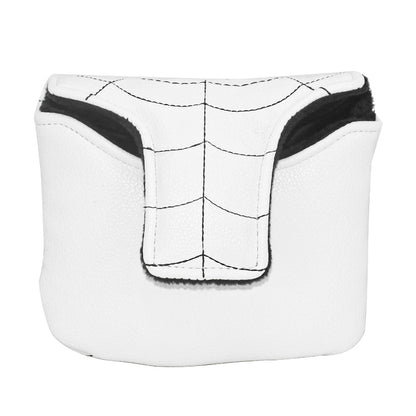 Spider Web Embroidery Mallet Putter Headcover | Durable PU Leather Golf Club Cover
