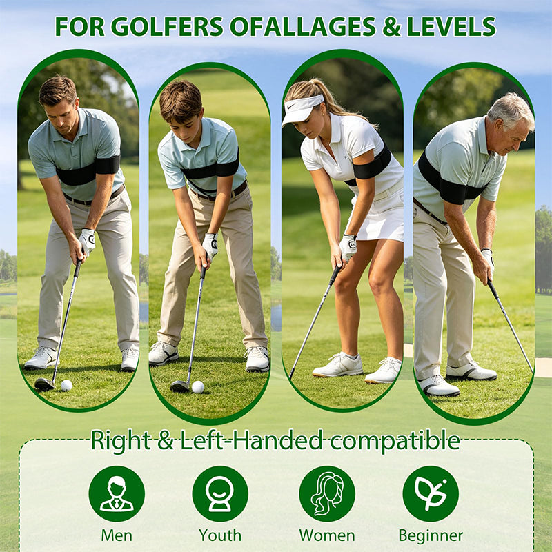 Golf Swing Training Aid Arm Band - Elastic Posture Correction Strap for Swing Consistency & Tempo