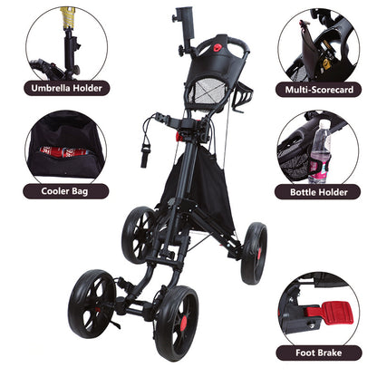 Golf Push Cart 4 Wheel