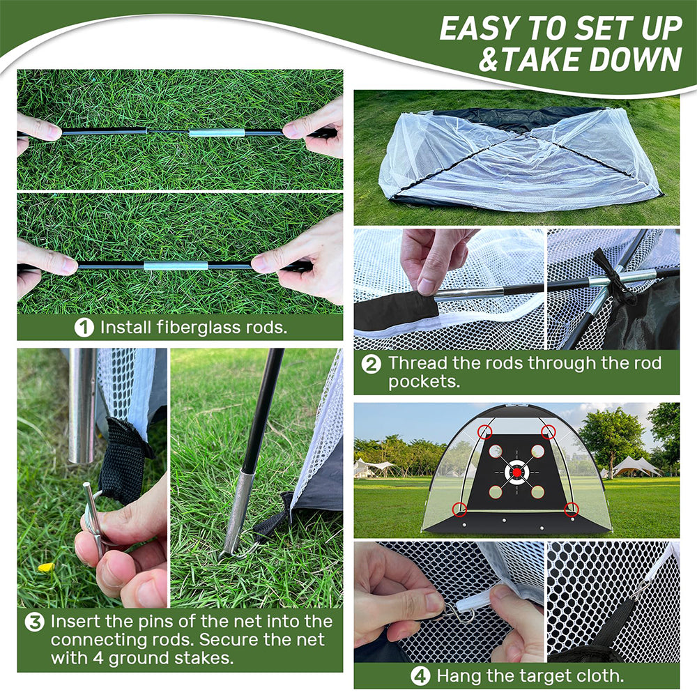 Golf Net with Golf Mat Practice Kit 10x7ft