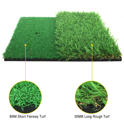 Dual-Turf Golf Practice Mat Set (30x30cm) – All Accessories Included