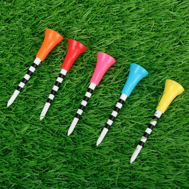 Rubber Big Cup Golf Tees Mixed Color with Stripes 3-1/4" 20 Pack