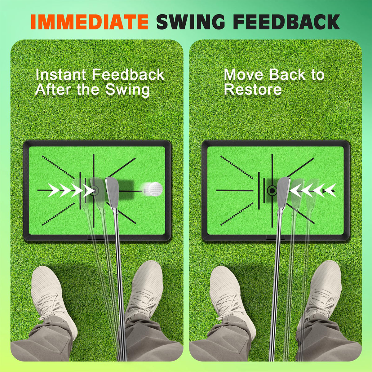 Golf Hitting Mat for Swing Path Feedback Detection Batting Training