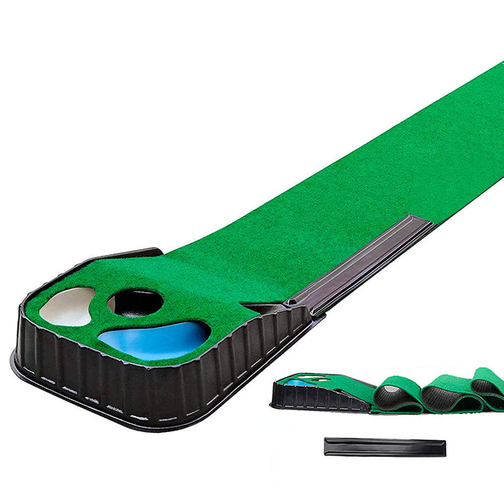 Golf Putting Mat with Bunker and Water Hazard Hole