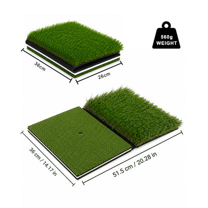 Golf Hitting Mat High-Elasticity Artificial Turf Mat, Portable Golf Swing Training Mat