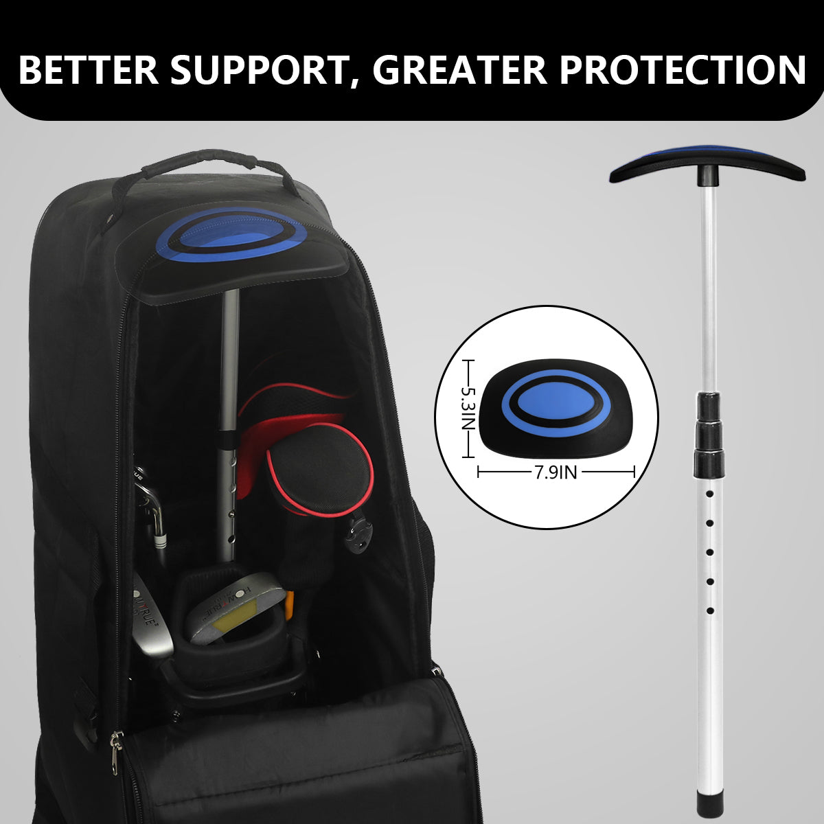 Golf Club Bag Portable Support System Pole