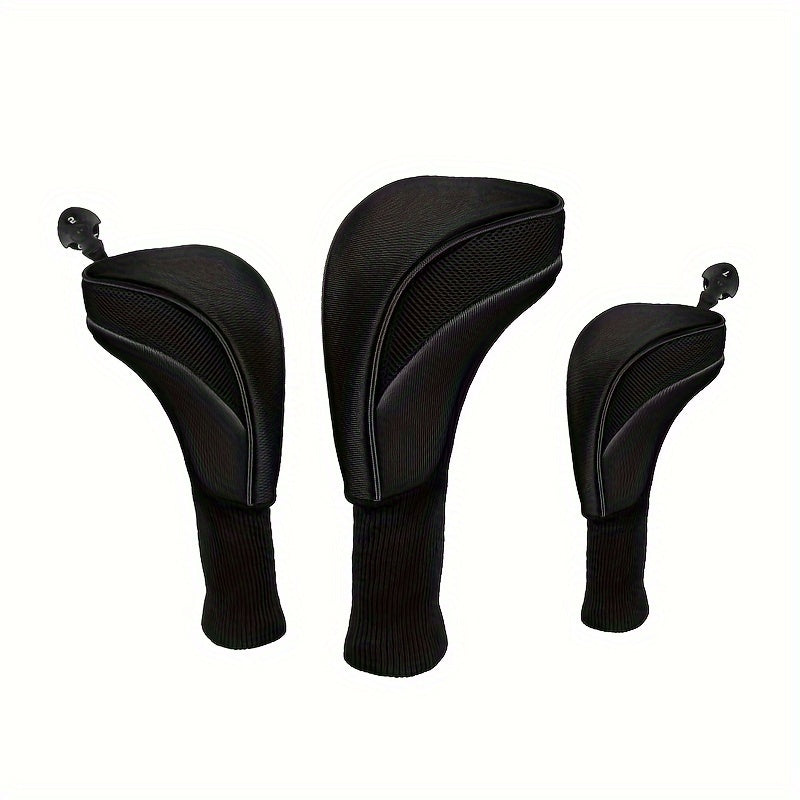 Golf Club Head Covers for Fairway Woods Driver Hybrids 3 Pieces