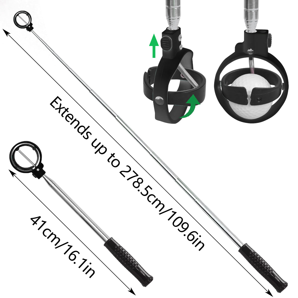 Golf Ball Retriever 9FT Telescopic Spring Head