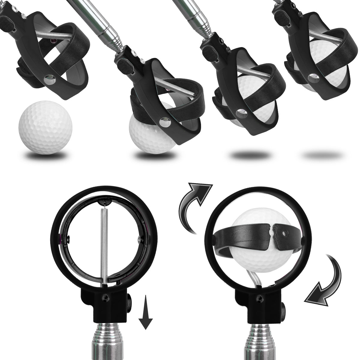 Golf Ball Retriever 9FT Telescopic Spring Head