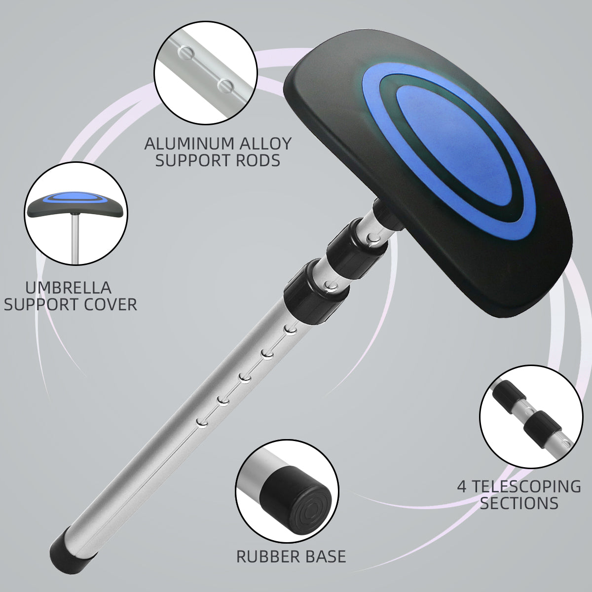 Golf Club Bag Portable Support System Pole