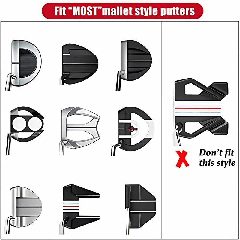 Spider Web Embroidery Mallet Putter Headcover | Durable PU Leather Golf Club Cover