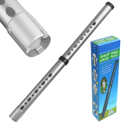 Golf Ball Retriever Tube 2 Sections Aluminium Alloy with Metal Hooks