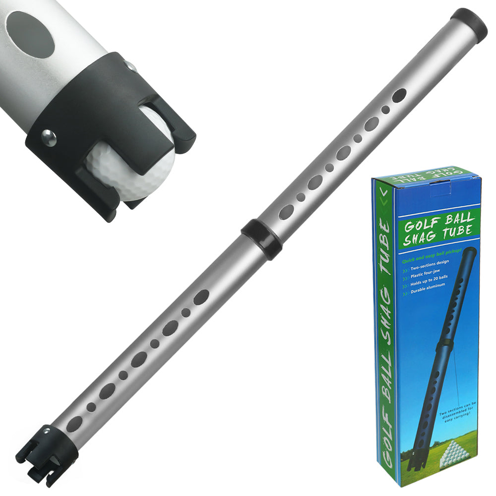 Golf Ball Picker Tube 2 Sections Aluminium Alloy  with Plastic Hooks