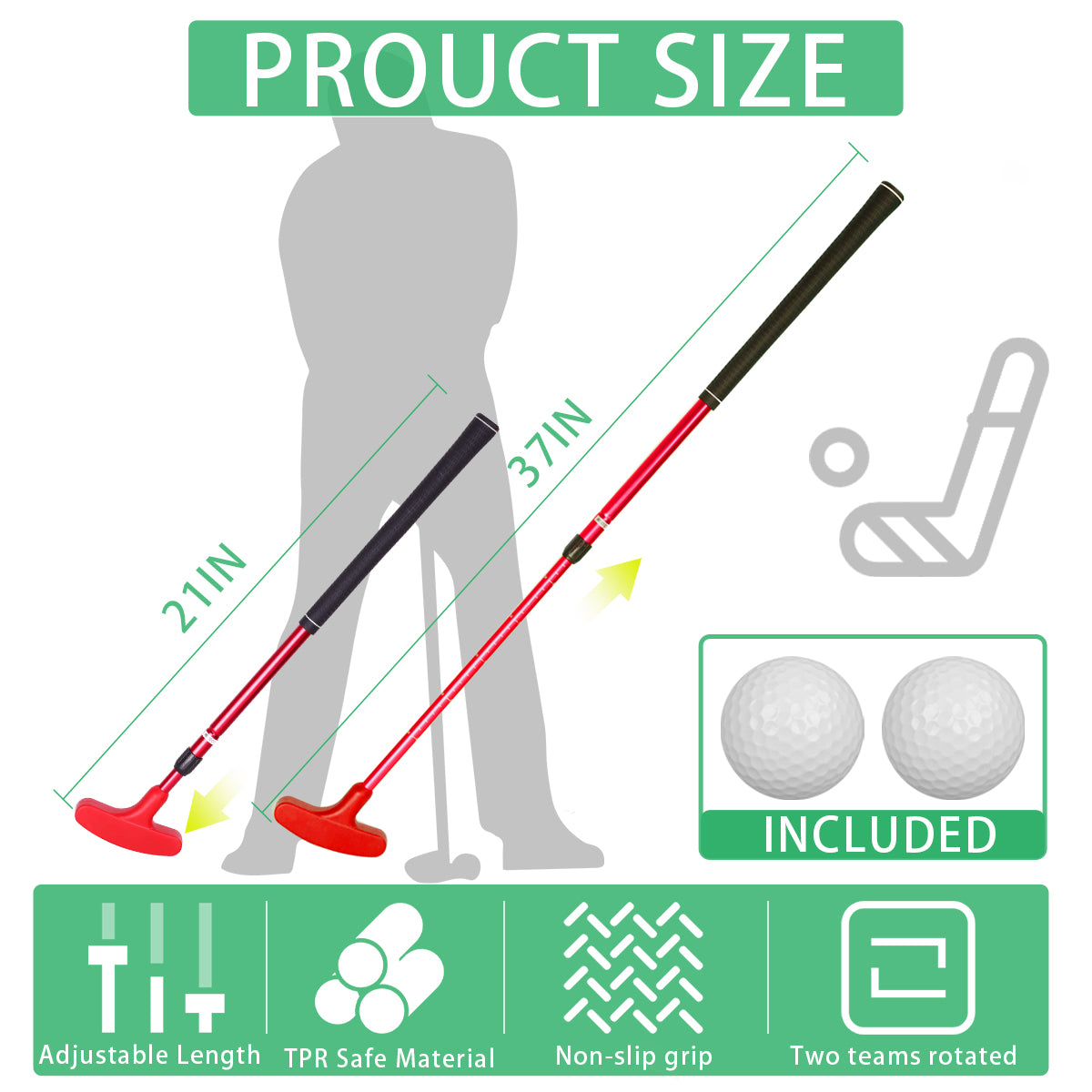 Mini Golf Putter 2PK with 2 Balls