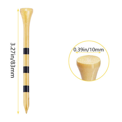 Natrual Wooden Golf Tees 100 Pack 3-1/4"