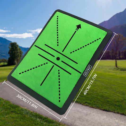 Golf Hitting Mat with Velvet Surface & Alignment Lines, Anti-Slip Rubber Base, Indoor/Outdoor Practice