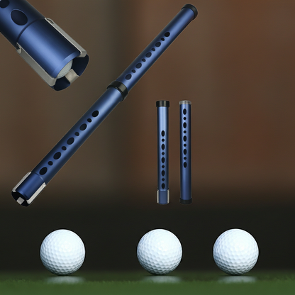 Golf Ball Retriever Tube 2 Sections Aluminium Alloy with Metal Hooks