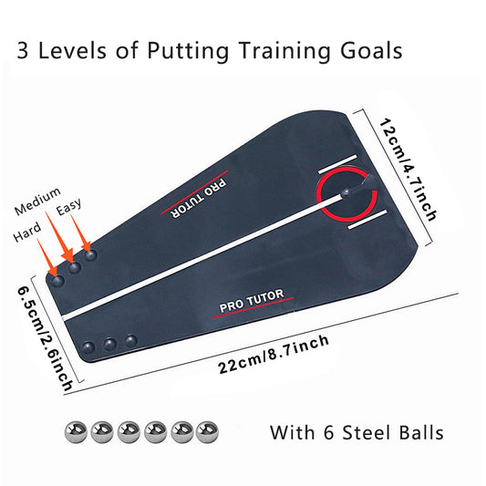 Golf Putting Trainer Aid with 6 Small Steel Balls