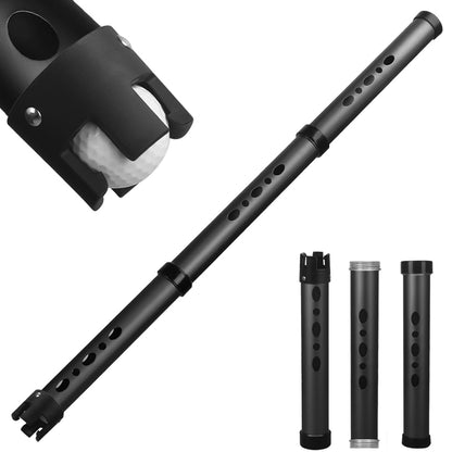 Golf Ball Picker Tube 3 Sections Aluminium Alloy with Plastic Hooks
